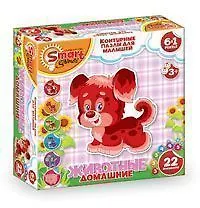 Контурные Пазлы (6в1) (52004) Домашние животные (22эл) (коробка) 2296764