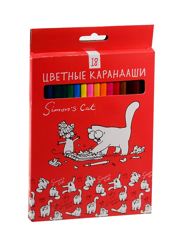 Карандаши цветные «Кот Саймона», Hatber, 18 цветов 239334 — 1