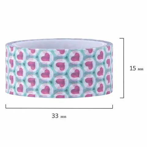 Клейкие WASHI-ленты для декора СЕРДЦА, 15 мм х 3 м, 7 цветов, рисовая бумага, ОСТРОВ СОКРОВИЩ, 661708 2804230 — 5