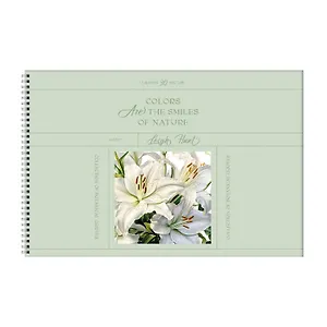 Альбом для рисования 30л А4 "Botanical Qoutes. Green" гребень, мел.картон, выб.лак