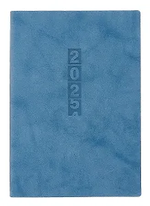 Ежедневник дат. 2025г. А5 176л "Тиволи глосс" голубой, кожзам, мягк. переплет, блинт.тиснение, вырубка, офсет,ляссе