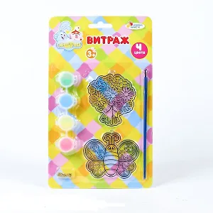 Набор из двух витражей Смешарики (+ краска и кисточка) (2343-SC) (155138) (блистер)