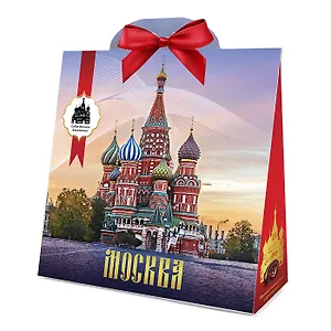 Конфеты Темный марципан с гранатовой начинкой, Москва (коробка-сумочка), 112г
