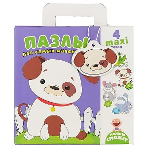 Пазлы, Vladi Toys для самых маленьких Собачка 4макси пазла, 12 пазловых дет.