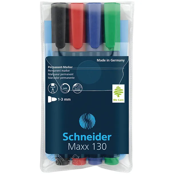 Маркеры перманентные Schneider, Maxx 130, 4 цвета 1 мм 261458 — 6