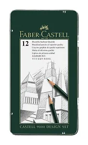 Карандаши чернографитные "Castell-9000", 12шт: 6H-2B