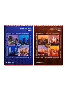 Блокнот А5 80л кл. "Megacity" гребень, жесткая подложка, Hatber