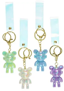 Брелок Мишка в наушниках перламутровый (ПВХ) (6см) (12-05149-A018) Bookvalno