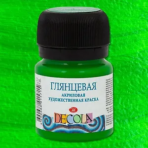 Краска акриловая зеленая светлая 20мл "Декола" глянцевая, ЗХК