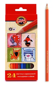 Карандаши цветные 24цв "Кот и пес" к/к, Koh-I-Noor