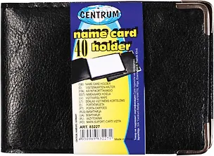 Визитница 40 карточек однорядная ПВХ , металл. уголки, CENTRUM 213592