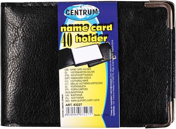 Визитница, 40 карт, однорядная, металлические уголки, ПВХ, Centrum 213592 — 1