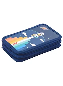 Пенал 2отд. "Полет в космос" 190*110мм, молния, глянц.ламинация, таблица умножения, инд.уп.