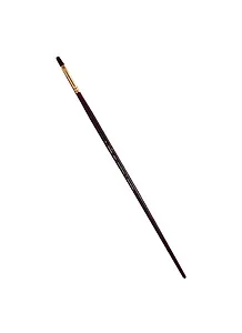 Кисть художественная Вернисаж, синтетика бордовая, плоскоовальная, длинная ручка №4, Гамма