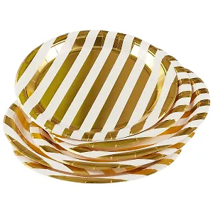 Набор бумажных тарелок Золотые полоски (22 см) (6 шт) (12-01582-B3)