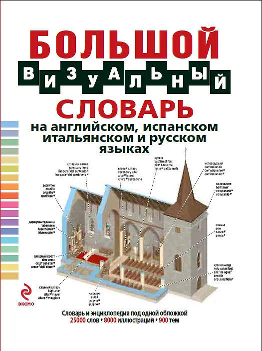 Книга Большой визуальный словарь на английском, испанском, итальянском и русском языках (Ж. Корб) — 1