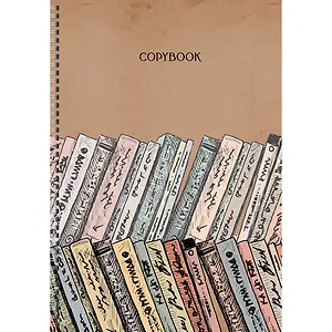 Тетрадь для конспектов А4, 96л., клетка "Книжные коллекции" обл.: крафт карт.+мел. картон, выб. лак. на евроспирали ТСЛ4964508