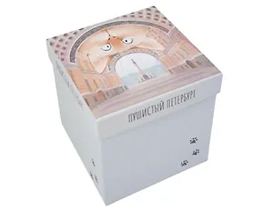 Коробка подарочная СПб "Чувиляева. Пушистый Петербург" 14,5*14,5*14,5 см, картон
