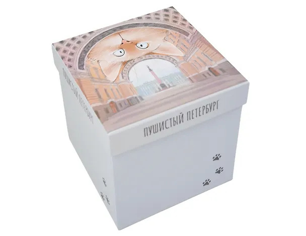 Коробка подарочная СПб "Чувиляева. Пушистый Петербург" 14,5*14,5*14,5 см, картон 3126670 — 1