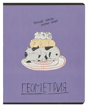 Тетрадь предметная в клетку Феникс+, "Любознательные коты. Геометрия", 48 листов 2936150