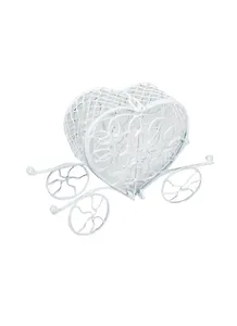 Декоративные элементы из металла, Карета-сердечко белая (11094201)