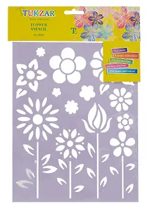 Трафарет пластиковый Цветы 20*25см, мягкий гибкий пластик