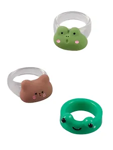 Набор Колечко Лягушка (ПВХ) (Размер 17) (202303-5)+Колечко Медвежонок (ПВХ) (Размер 17) (202303-1)+Колечко Лягушонок (ПВХ) (Размер 17) (202303-2)
