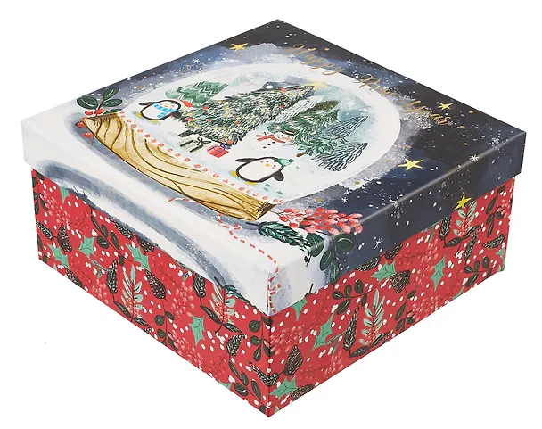 Коробка подарочная "Новогодние пингвинята" НГ, 20*20*9.5, картон 3040608 — 4