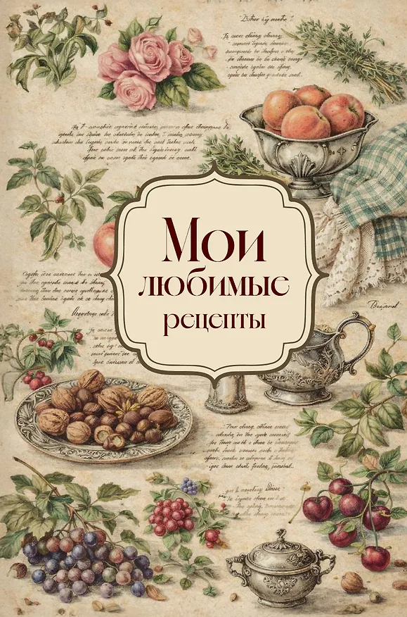 Мои любимые рецепты. Розы и виноград. Книга для записи кулинарных рецептов (твердый пер._а5) 3166709 — 1