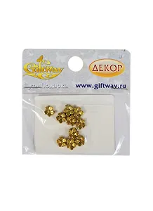 Фурнитура металл бусина Луговой узор золото (00010247) (10шт) (7х3мм) (10 г/уп.)