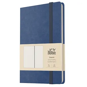 Книга для записей А5 96л кл. "Joy Book. Спелая голубика" иск.кожа, тонир.блок, скругл.углы, ляссе, резинка, карман на задн.форзаце 3126042