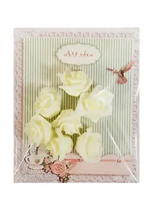 КТ Головки роз Фоамиран  молочный (7 шт) упаковка