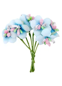 Цветы для декорирования "Ирис" (голубой) (6 шт) (9 см)