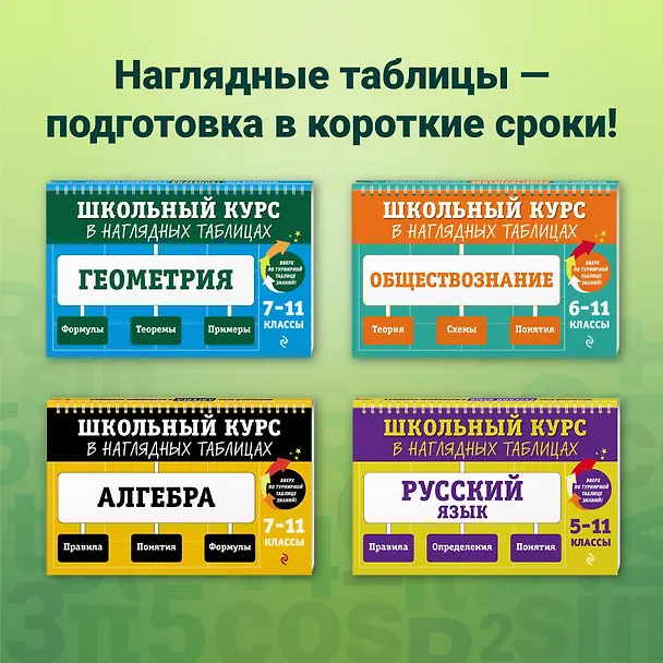 Книга Геометрия. 7-11 классы. Школьный курс в наглядных таблицах (Татьяна Колесникова) — 7