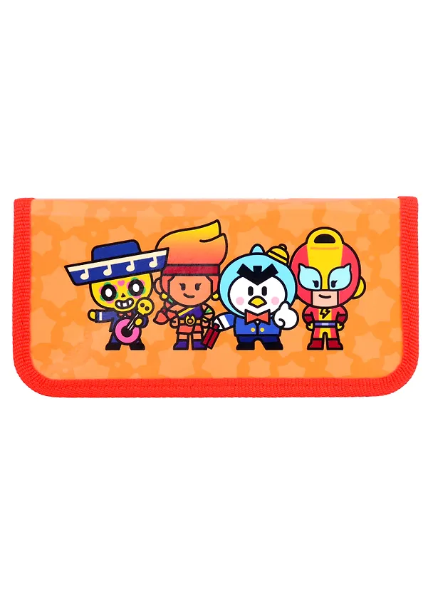 Пенал 1 отделение "Brawl Stars. Поко, Амбер, Мистер П, Макс" 190*90 2983796 — 2