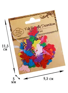 Бабочки фетровые микс 2,2*1,5см  50 шт  D26001248