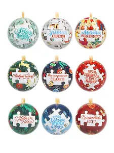 Елочный шар с новогодним пазлом (металл) (6,5)