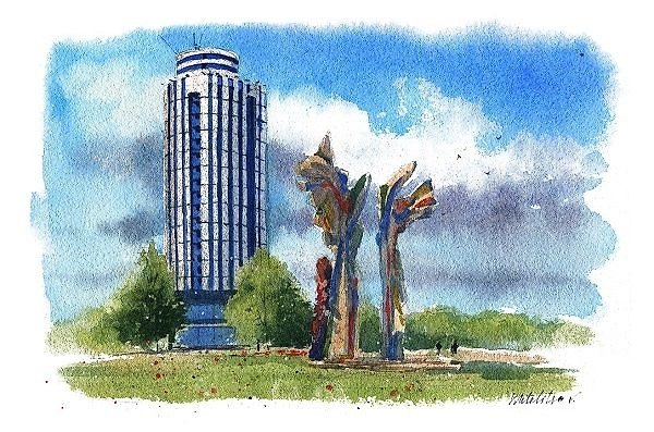 Открытка «Набережные Челны. Бульвар Энтузиастов» 2978576 — 1