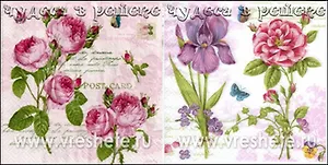 Наб. салф. для декупажа Розы и нарцисы (НСД2038) (2шт) (упаковка)