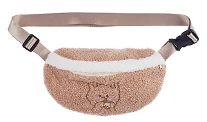 Сумочка-бананка Kawaii Мишка (кофейная) (иск.мех-барашек) (22х15) (12-38092-202405-B14)