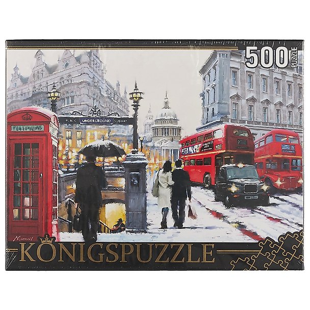 Пазл 500 эл. Konigspuzzle Ричард Макнейл Снежный Лондон (АЛК500-8335) (500х345мм) (3+) (коробка) (Kon 2614152 — 1