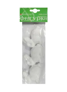 Пенопластовые фигурки для поделок Зайчики (2-208/02) (60мм) (3шт.) (упаковка)
