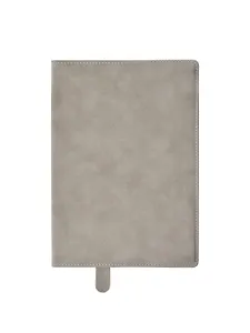 Обложка для книги с закладкой (темно-серая) (эко кожа, нубук) (16х22)