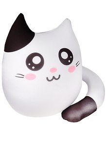 Игрушка-антистресс Котик 4 белый с черным ушком (27х23) (ПТ- 4400402723)
