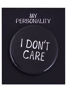 Значок круглый I Dont Care (черный) (металл) (38см) (ЗН2021-004)