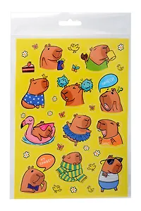 Набор наклеек для детей. Серия "Мемы".  Капибара