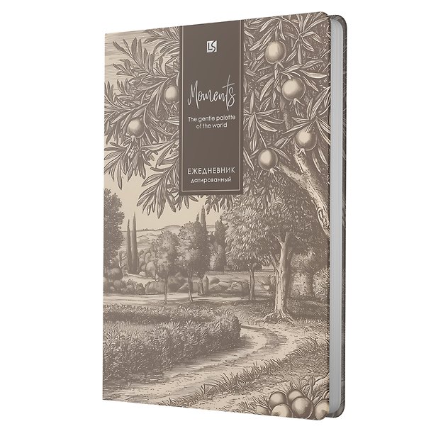Ежедневник дат. 2027г. А5 176л "PREMIUM. Garden" бежевый, иск.кожа, интегр.переплет, тисн.фольгой, метализ.торец, скругл.углы, ляссе, инд.уп 3173905 — 1