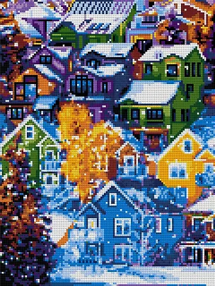 Алмазная мозаика "Зимняя Норвегия", 30х40 см 2956207