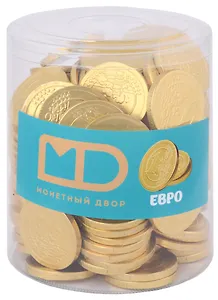 Монеты шоколадные в банке 1 Евро (6гр)