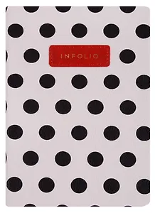 Ежедневник недат. А6+ 96л 120*170 мм "Charm" в горошек, иск.кожа, тв.переплет, с нашивкой, In Folio